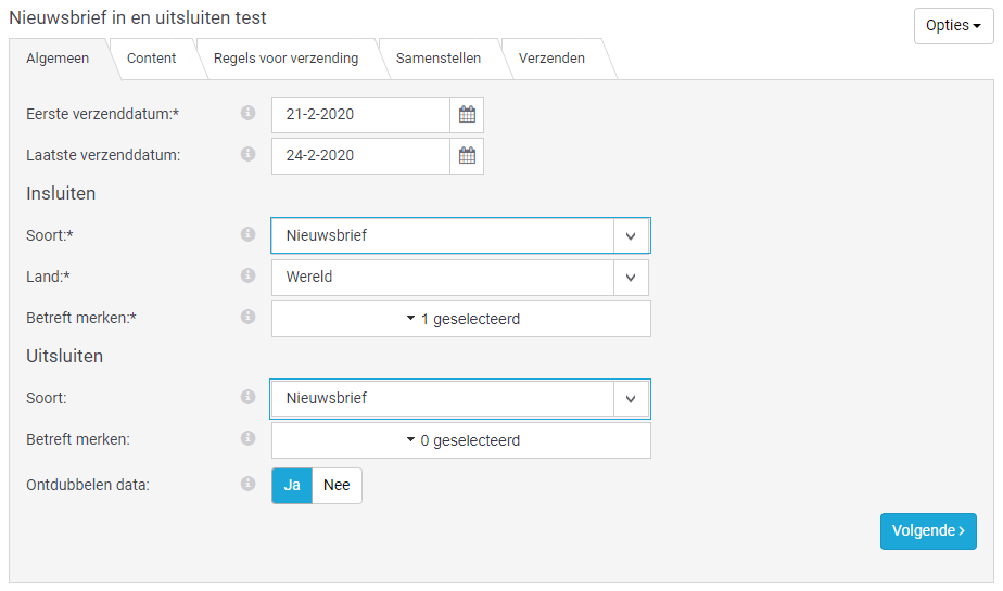 insluiten uitsluiten nieuwsbrief