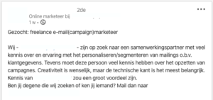 e-mail marketing vacature