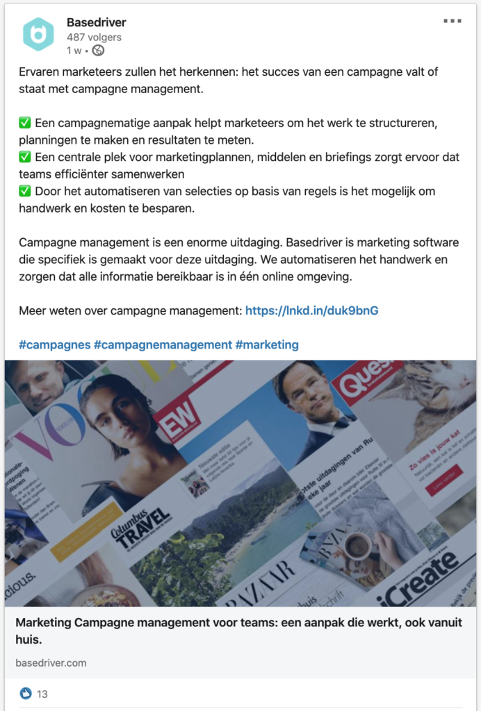 acquisitie via interessante content op LinkedIn