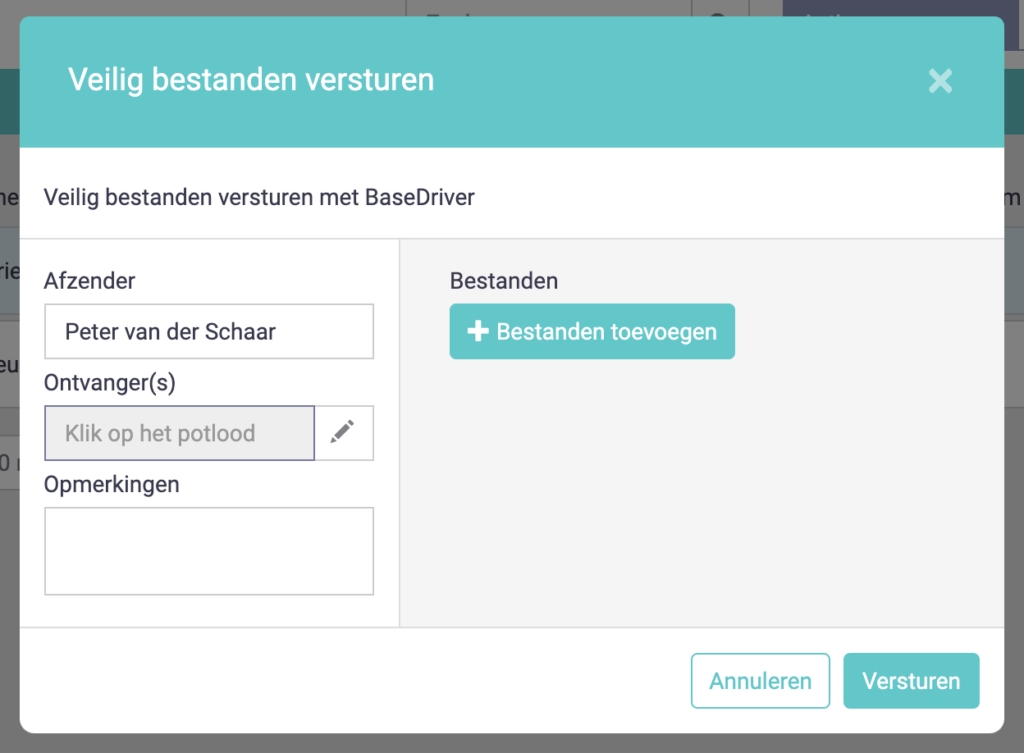 Pop-up bestanden versturen