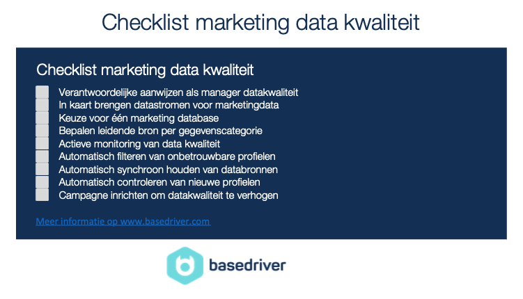 Datakwaliteit marketing data checklist