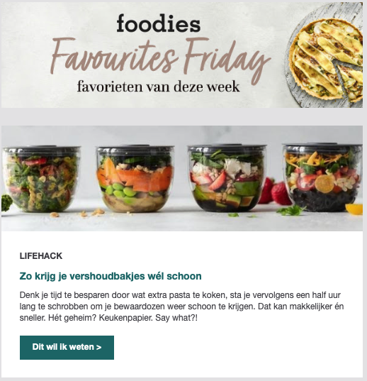 Nieuwsbrief voorbeeld favourites friday