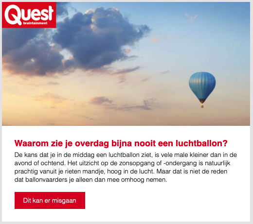 Nieuwsbrief voorbeeld Quest