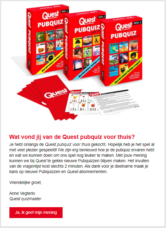 Retentie campagne voorbeeld Quest