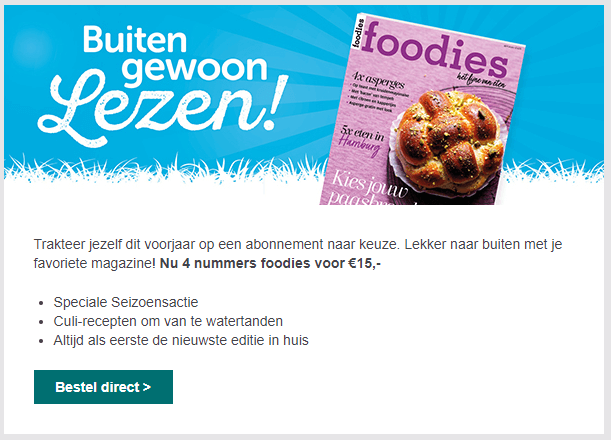 Acquisitie mail voorbeeld Foodies