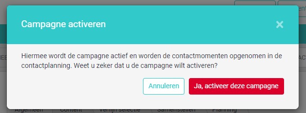 campagne activeren